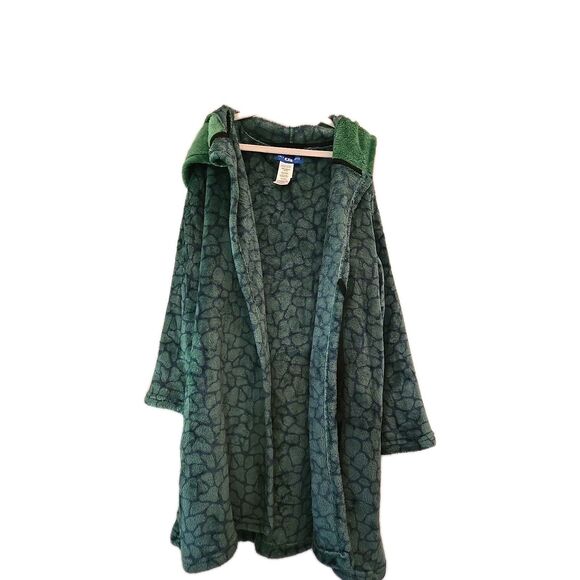 Dinosaur Monster Children's Kid Boy Hooded Towel Bathrobe Cotton M 8-10 Green - Picture 1 of 11